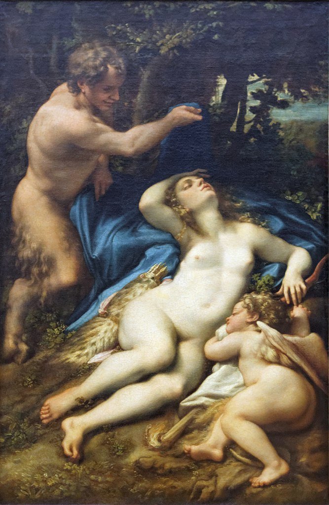 Venus y Amor descubiertos por un sátiro
