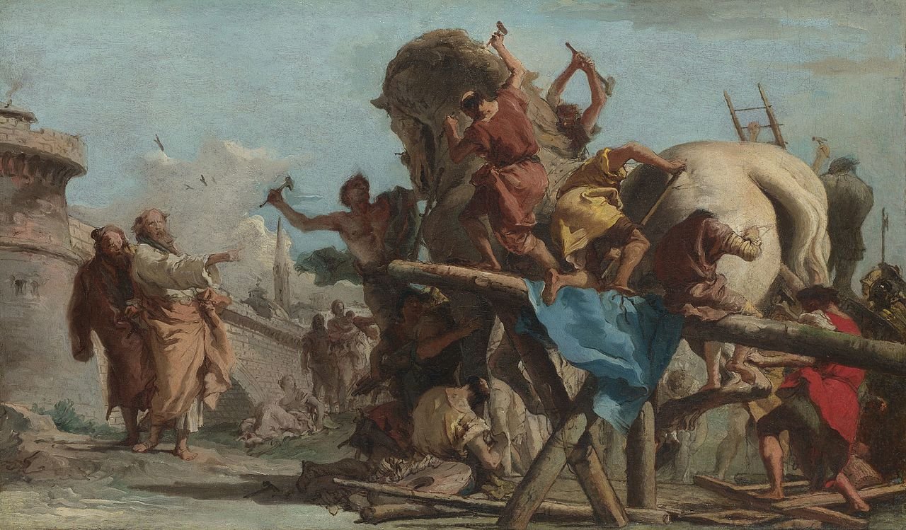 Construcción del caballo de Troya – Giovanni Domenico Tiepolo