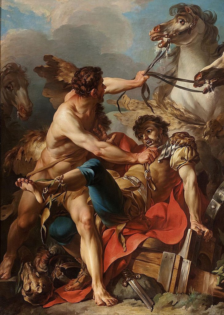 Diomedes asesinado por Hércules y devorado por sus propios caballos