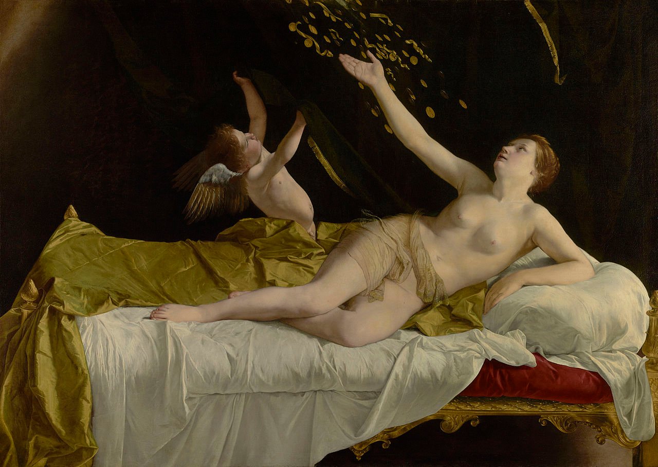 Dánae y la lluvia de oro – Orazio Gentileschi