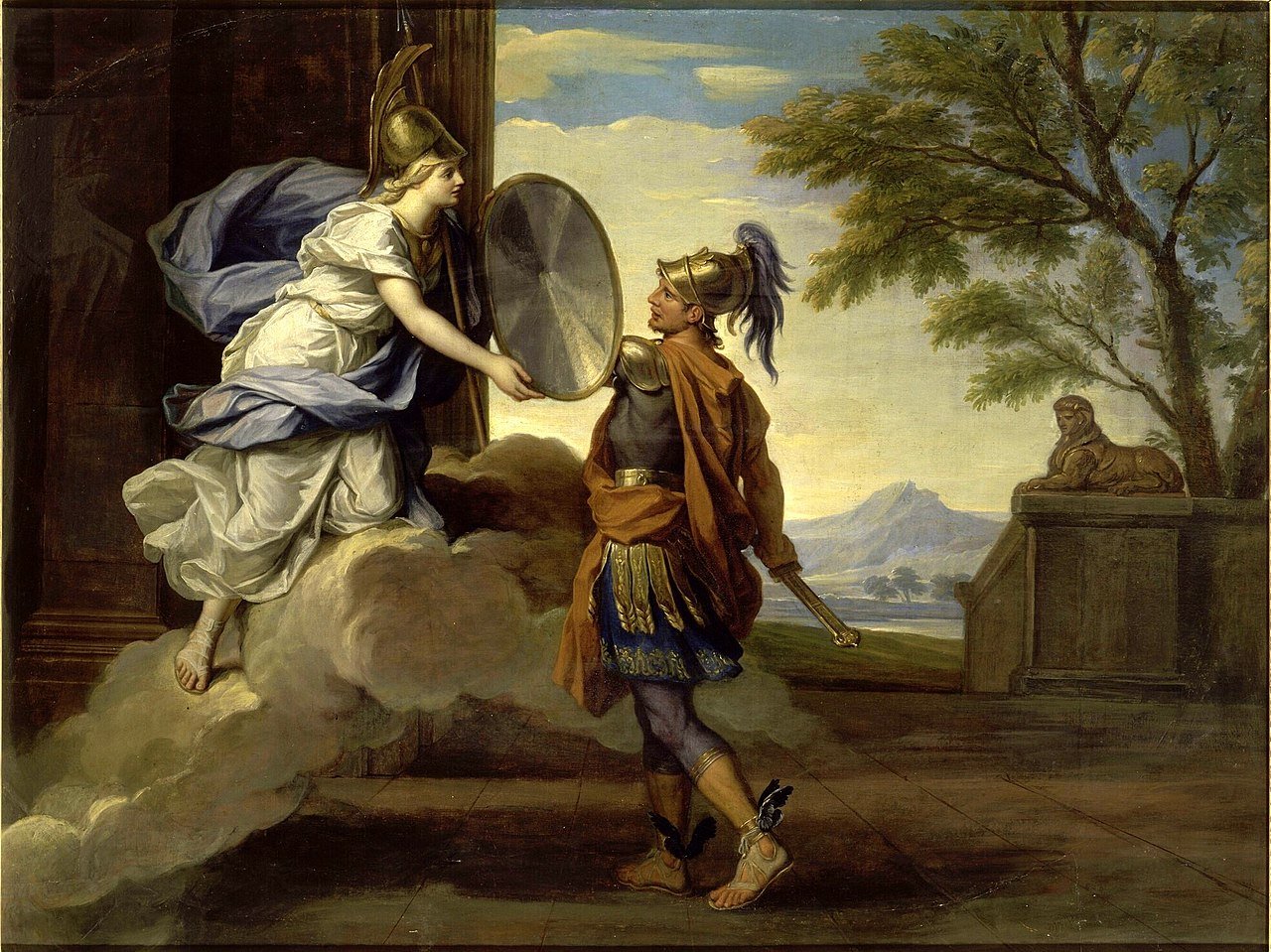 Minerva dando su escudo a Perseo